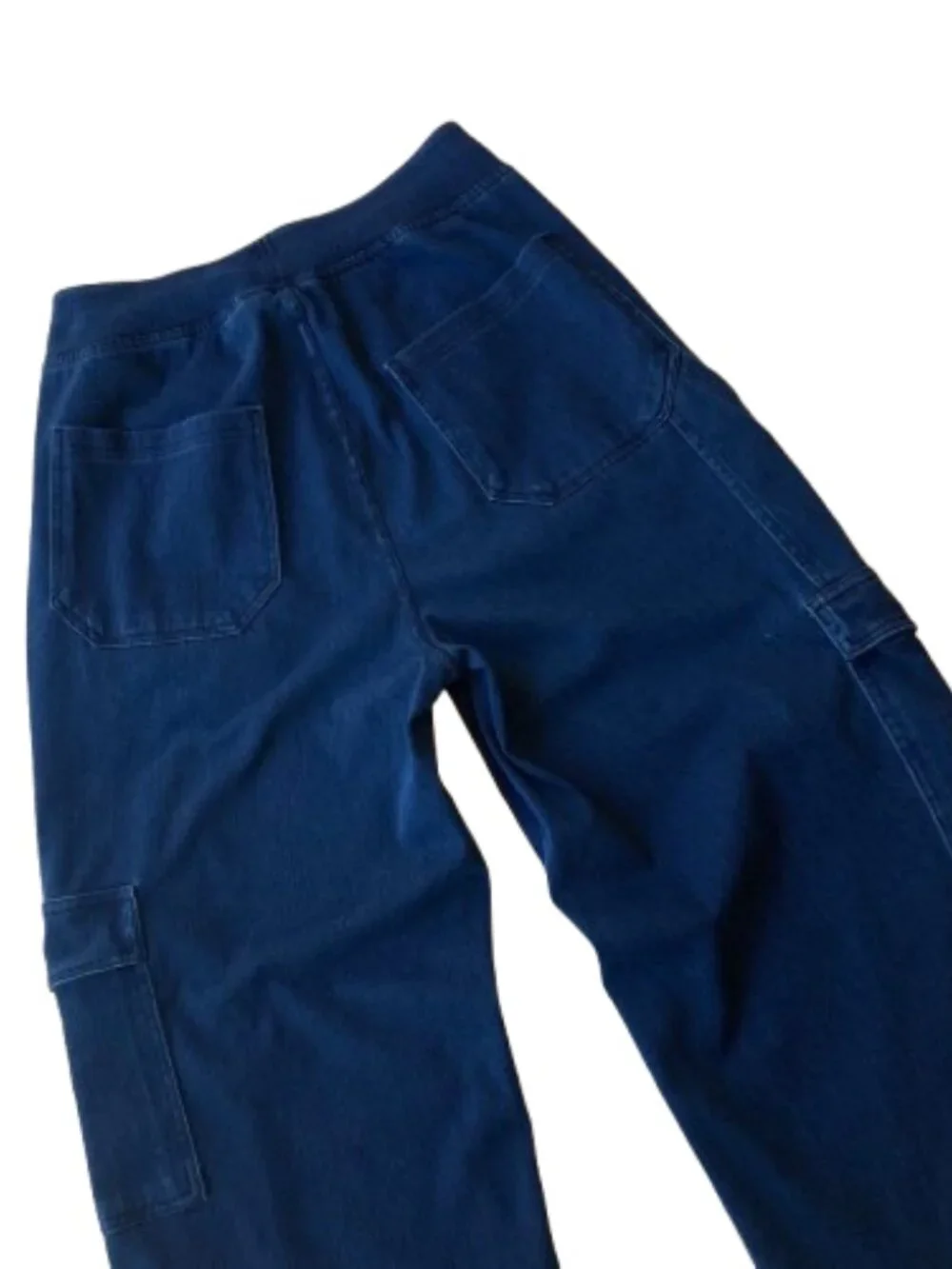 Halara Flex Denim High Rise Cargo Jeans Straight Leg Womens Small S Dark Wash